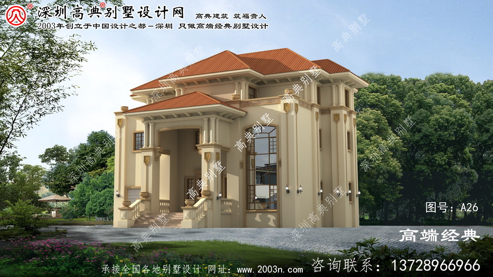 丰县高级欧式三层复式别墅外观效果图