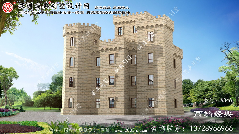 江东区豪华西式城堡五层别墅外观